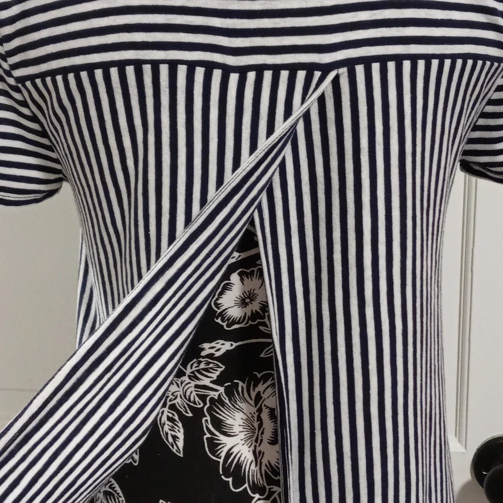 🖤J. Crew🖤 - Black/White Stripe S/S Tie Back Top